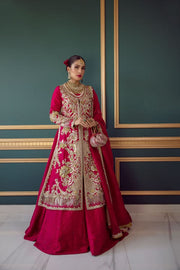 Long Jacket Lehenga Red Bridal Dress Pakistani