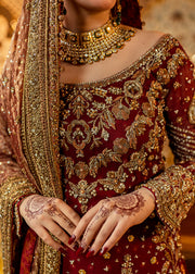 Long Kameez Lehenga Golden Work Pakistani Wedding Dresses 2023