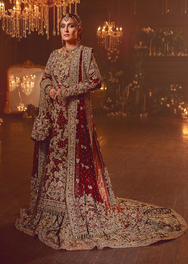 Long Kameez Red Lehenga Pakistani Wedding Dresses