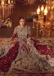 Long Kameez Red Lehenga Pakistani