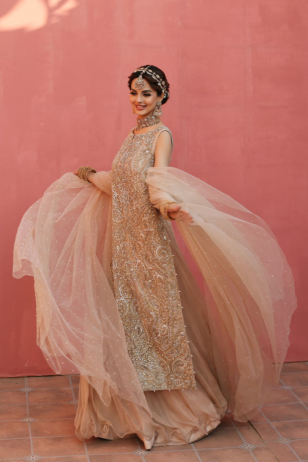 Long Kameez and Silk Lehenga Pakistani Wedding Dresses