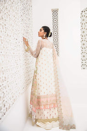 Long Organza Frock in White Color Backside Look
