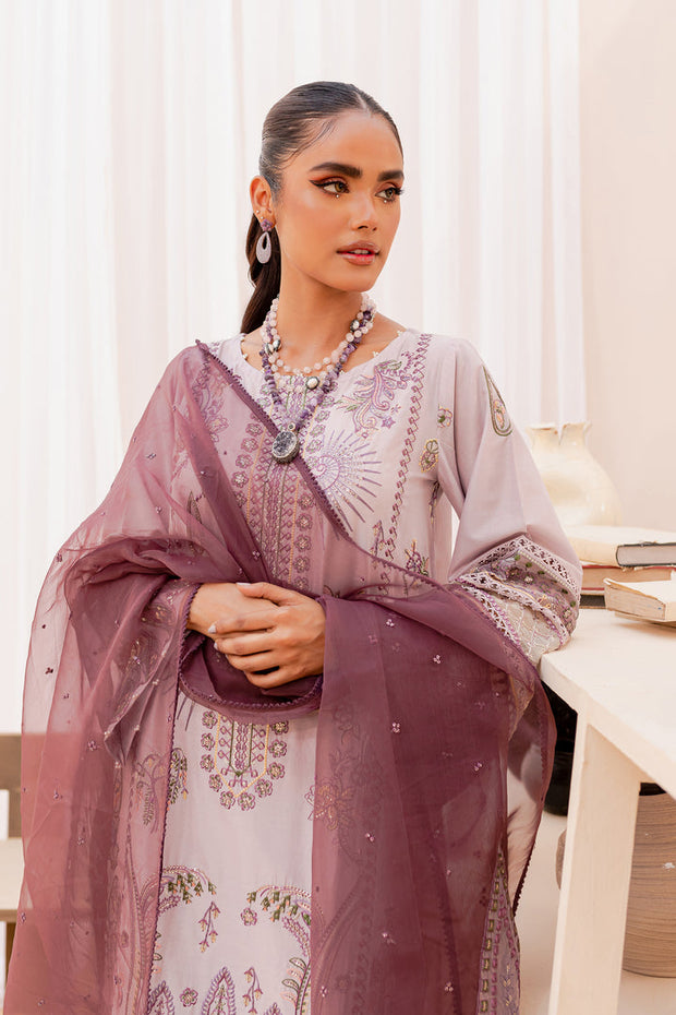 Long Paneled Lilac Kameez with Trousers Pakistani Party Dress