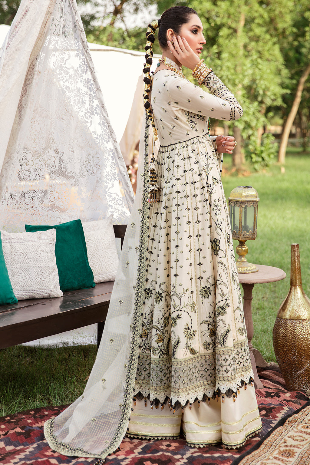 Long Pishwas Pakistani Party Dress for Ladies