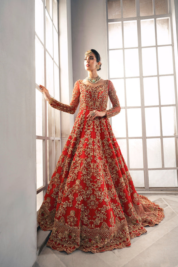 Long Red Frock Lehenga