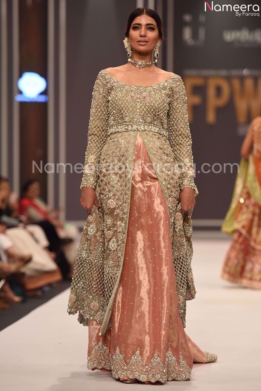 long shirt bridal lehenga