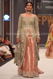 long shirt bridal lehenga
