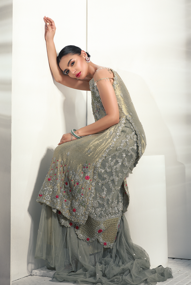 Long Shirt  Lehnga with Zardozi Work  