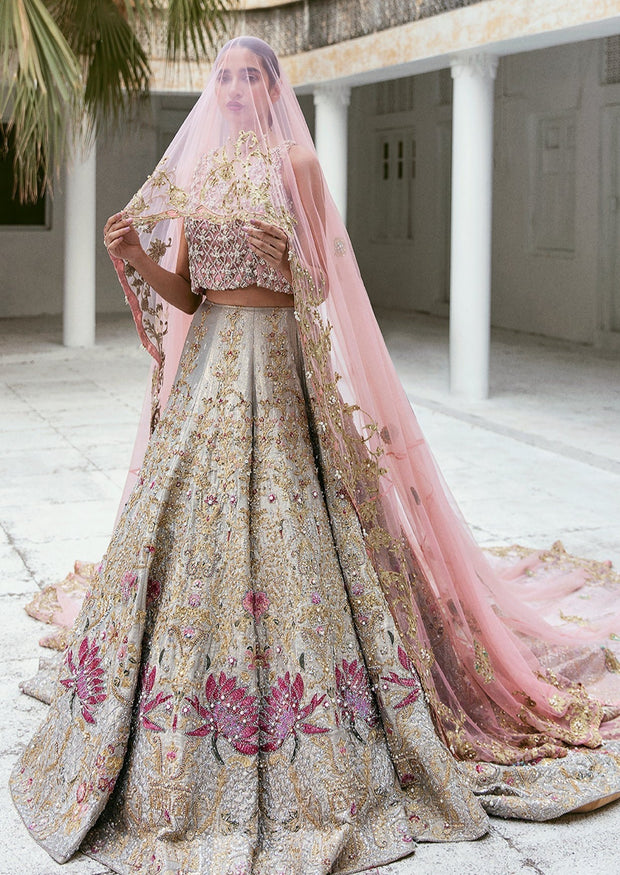 Long Tail Lehenga Bridal with Choli Dupatta Dress