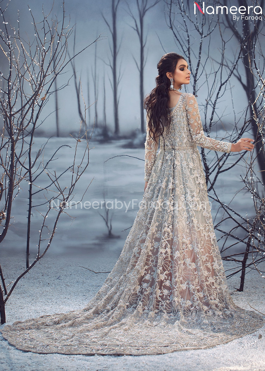 Long Tail Pakistani Wedding Dresses