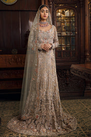 Long Walima Maxi for Wedding in Silver Color #Y6221