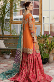 Luxury Embroidered Latest Pakistani Party Dress Long Kameez Gharara Suit