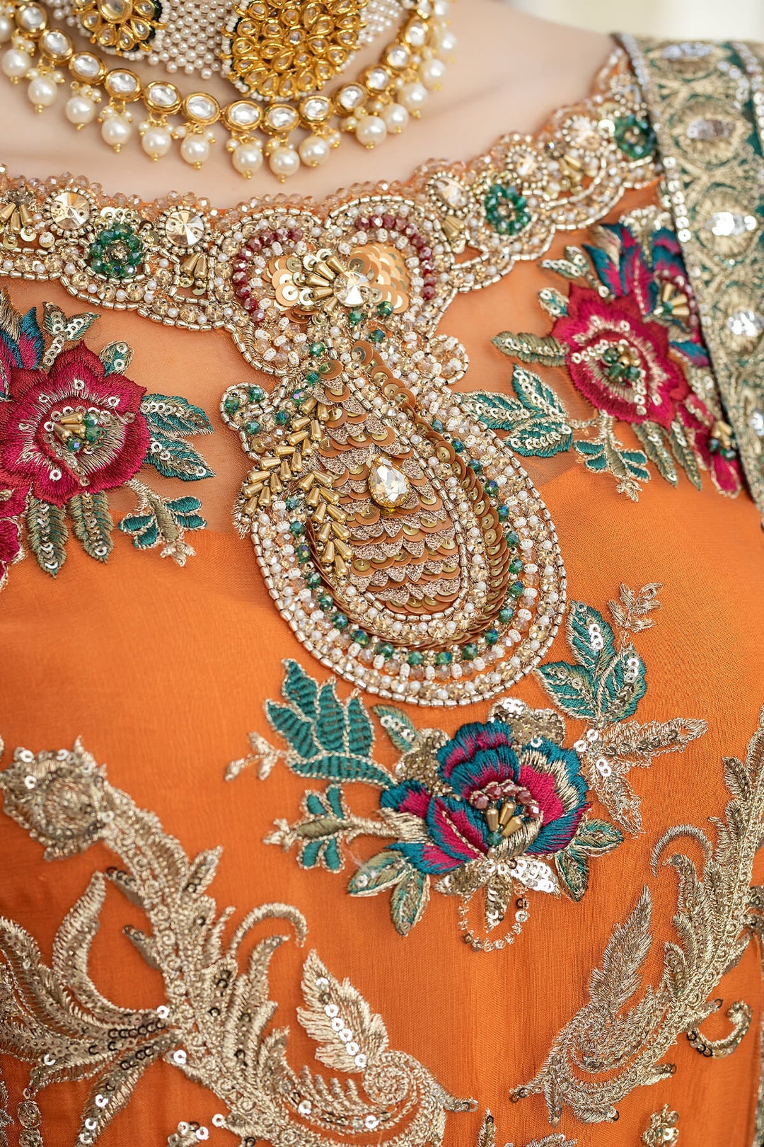 Luxury Embroidered Pakistani Party Dress Long Kameez Gharara Suit Style