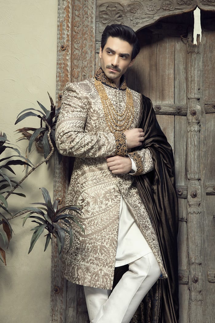 Luxury Groom Sherwani for Wedding Side Pose