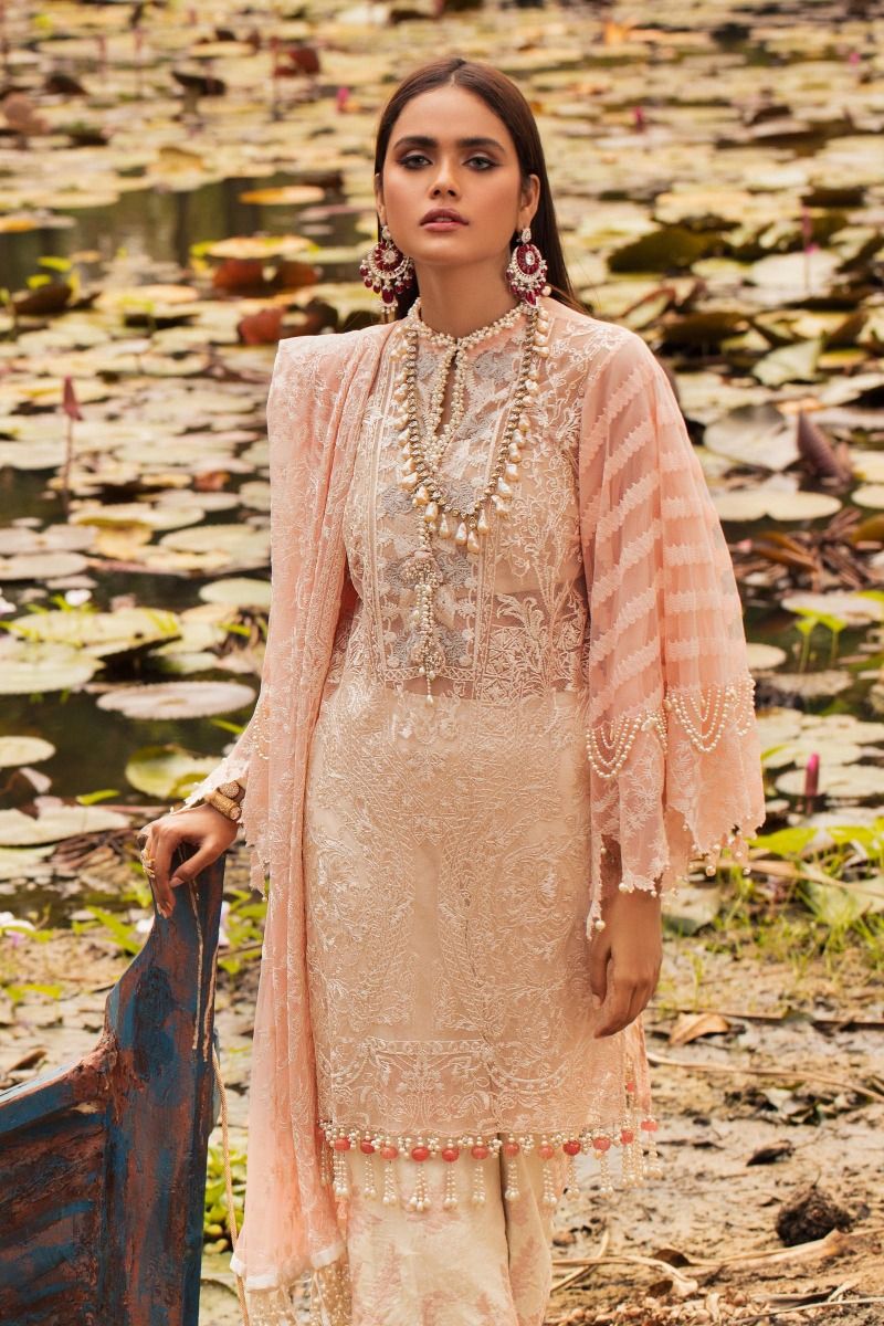 Luxury Lawn Wear in Peach Color