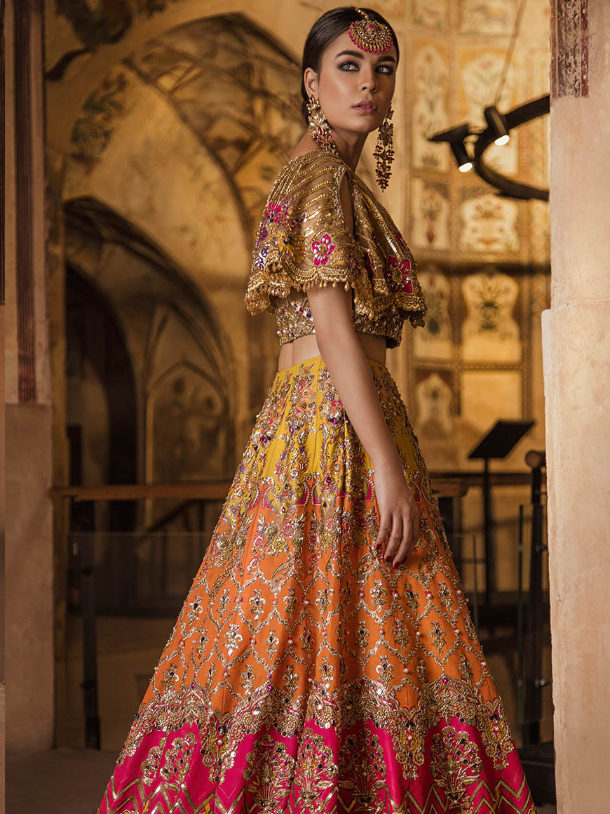Luxury Mehndi Lehnga Choli for Wedding