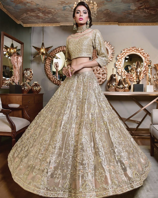 Luxury Pakistani Bridal Dress in Lehenga Choli Style