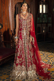 Luxury Pakistani Bridal Lehnga in Red Color