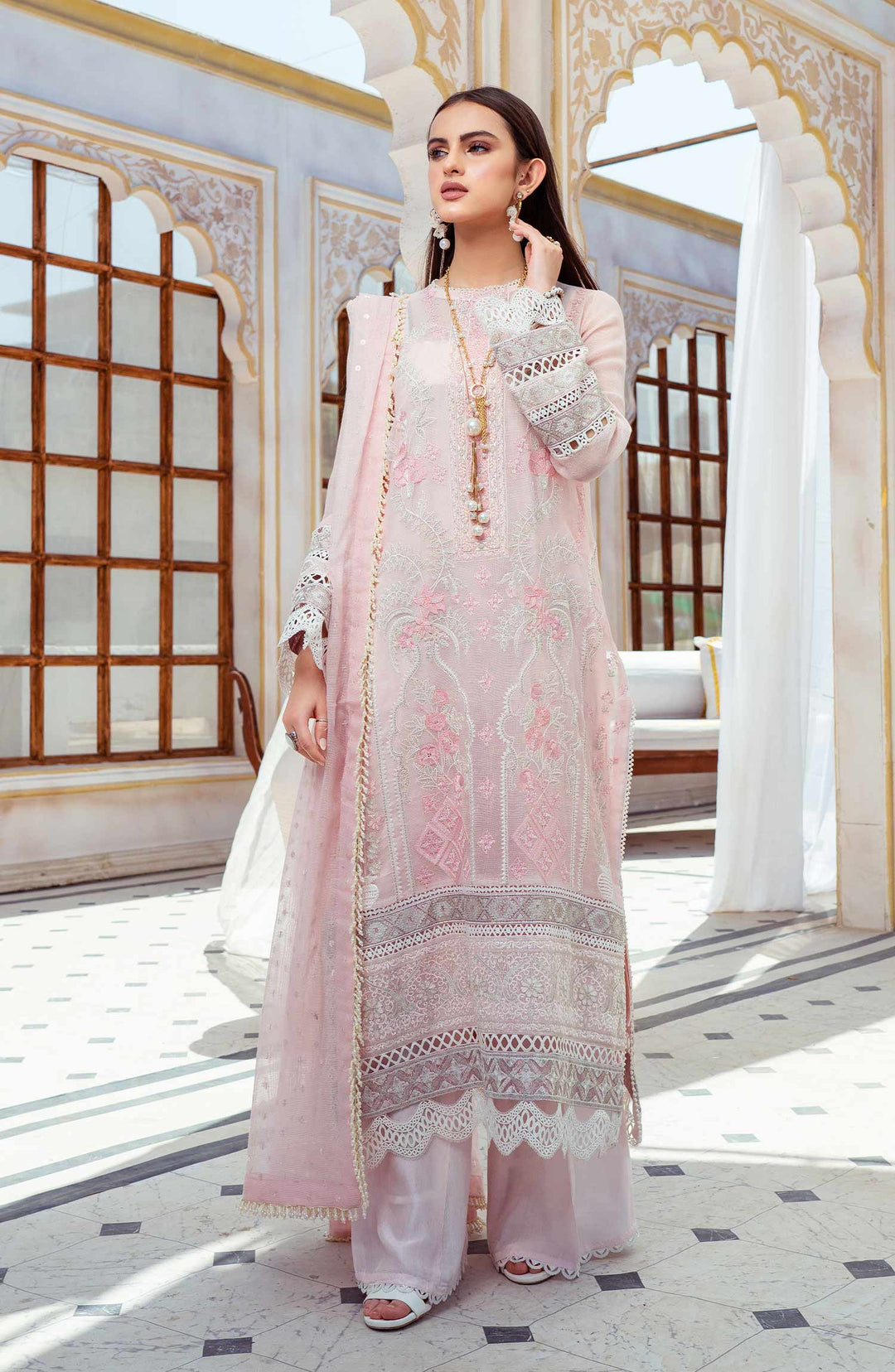 Luxury Pink Salwar Kameez and Dupatta Pakistani Dress Online