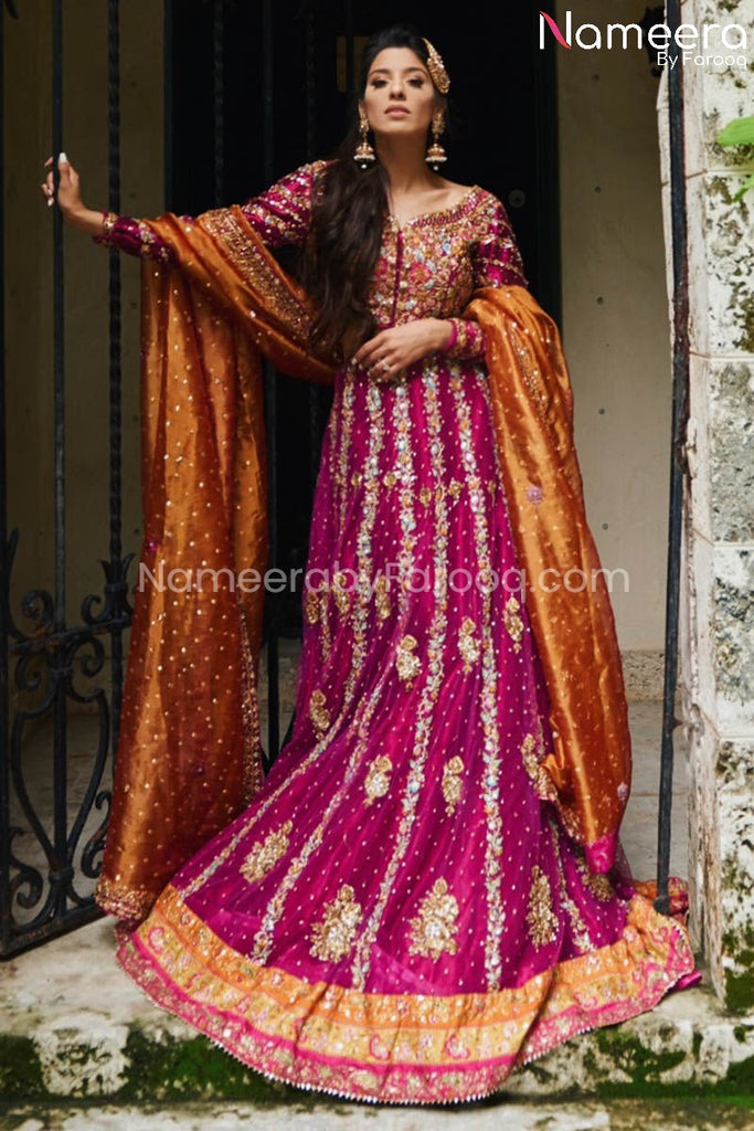 Magenta lehenga with golden choli sales