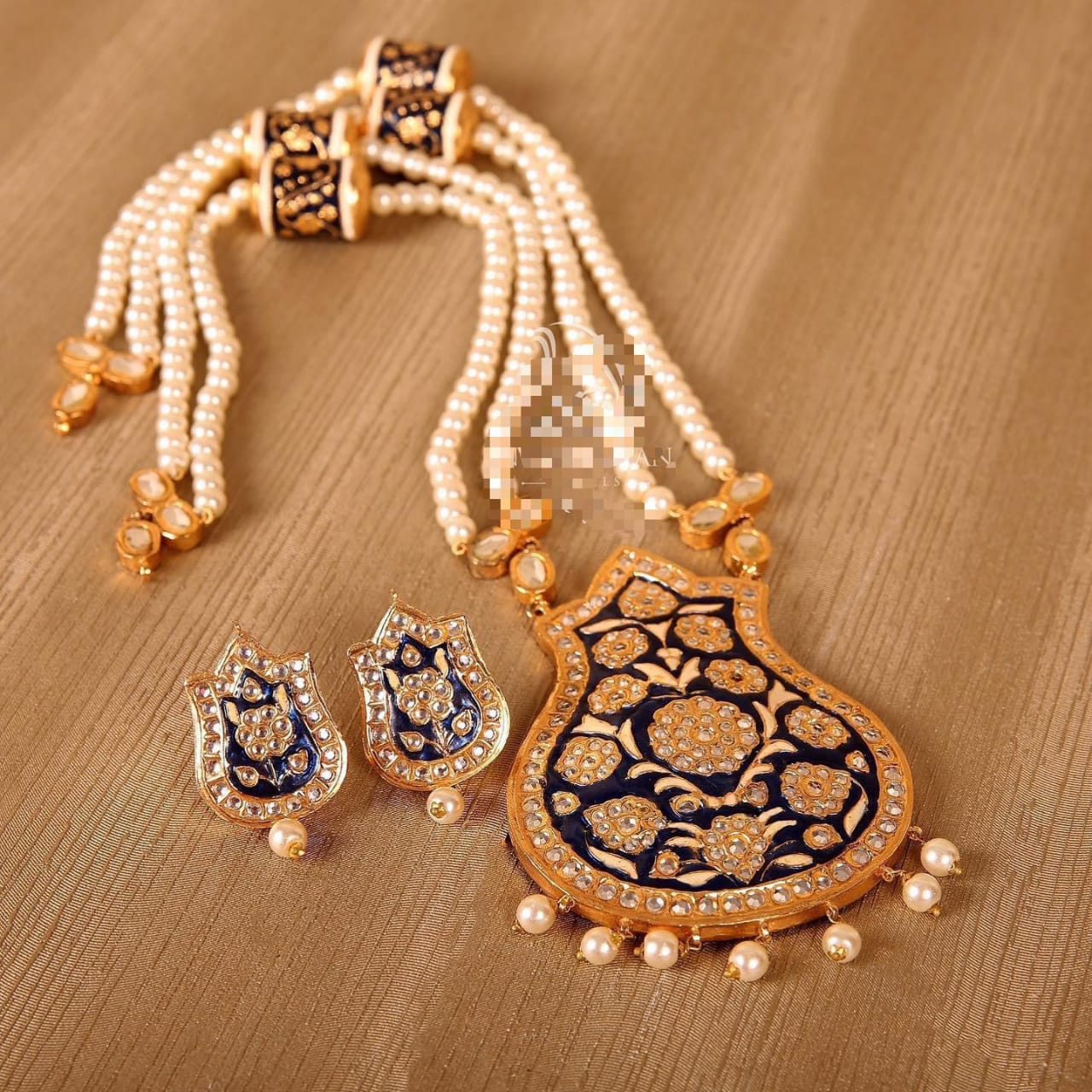 Mala Necklace Set with Meenakari Work Latest Designs – Nameera by Farooq