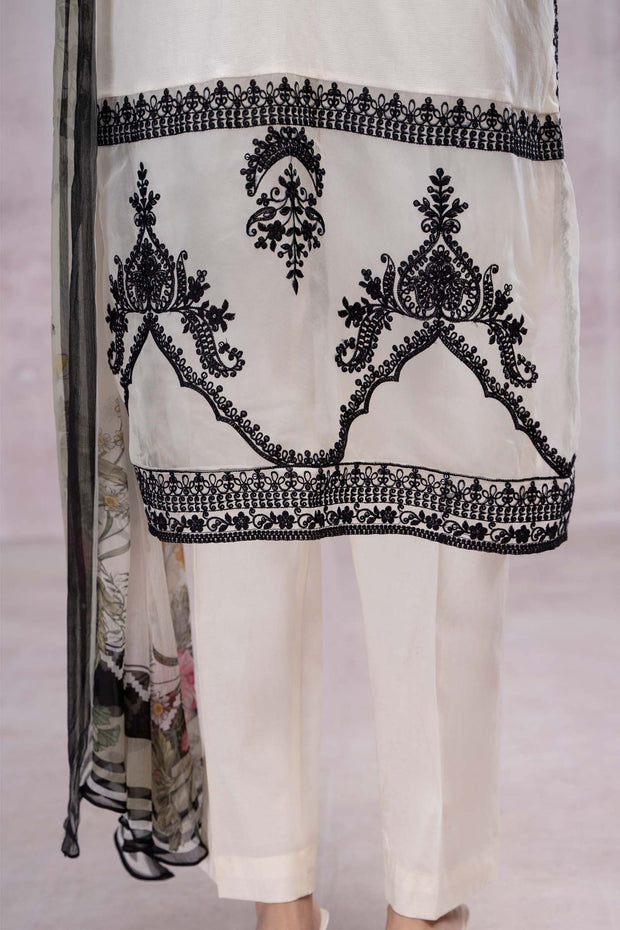 Maria B Black and White Kameez Salwar Suit