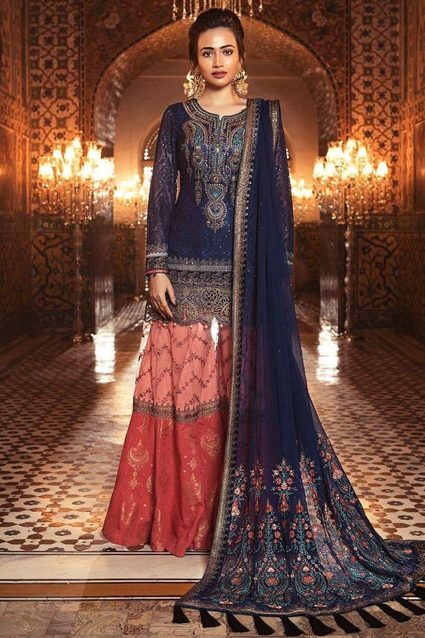 Maria b blue dress best sale