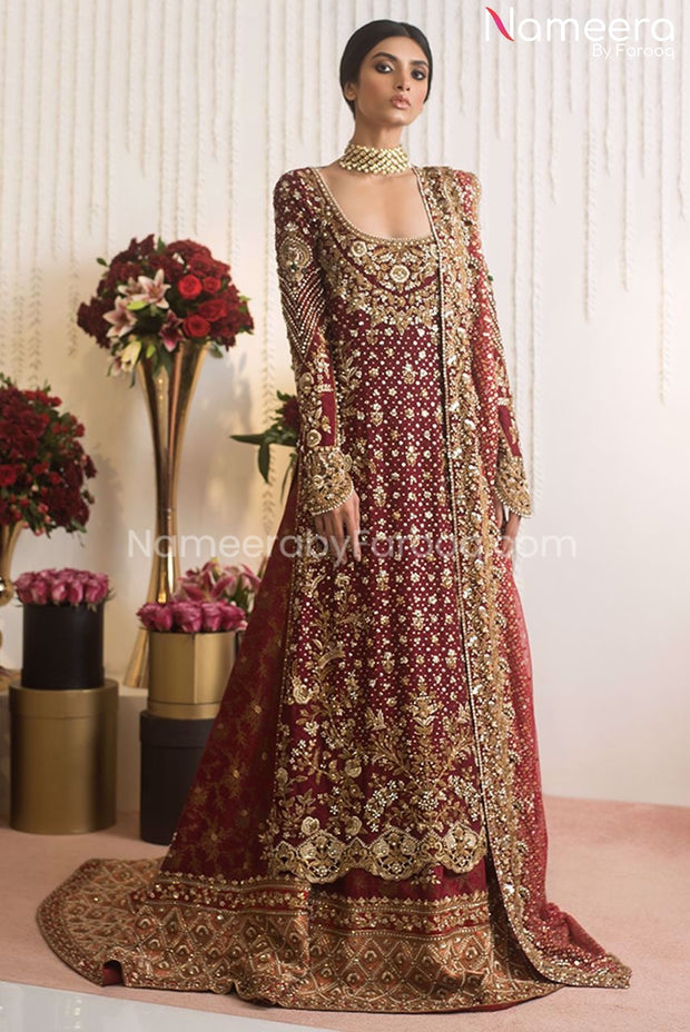 Maroon Bridal Dress