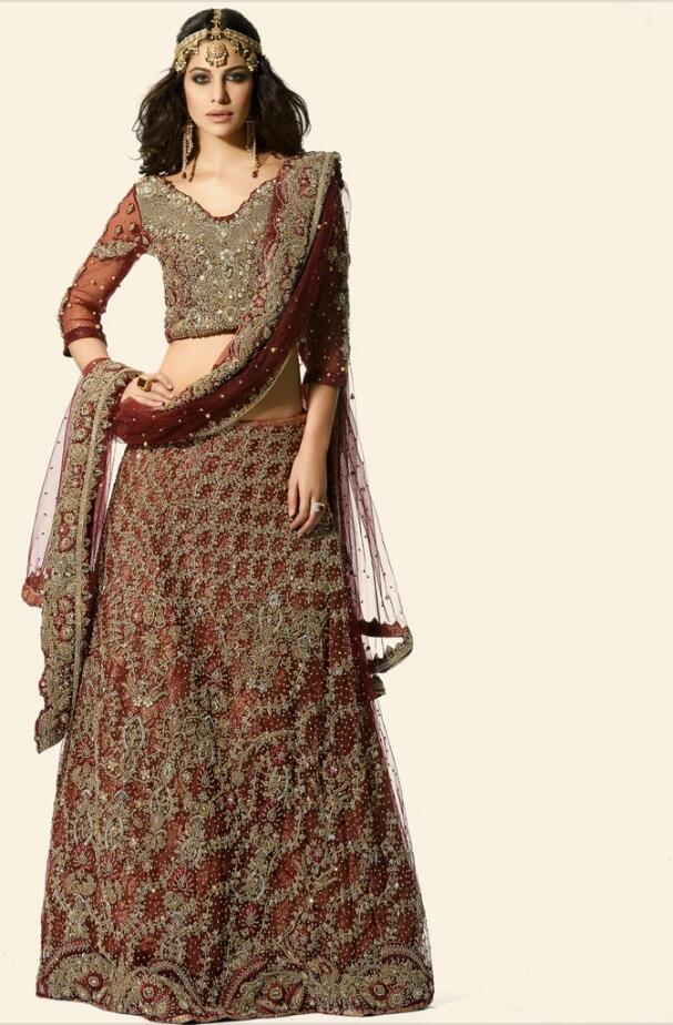 Maroon Bridal Lehnga Choli for Wedding #N7063