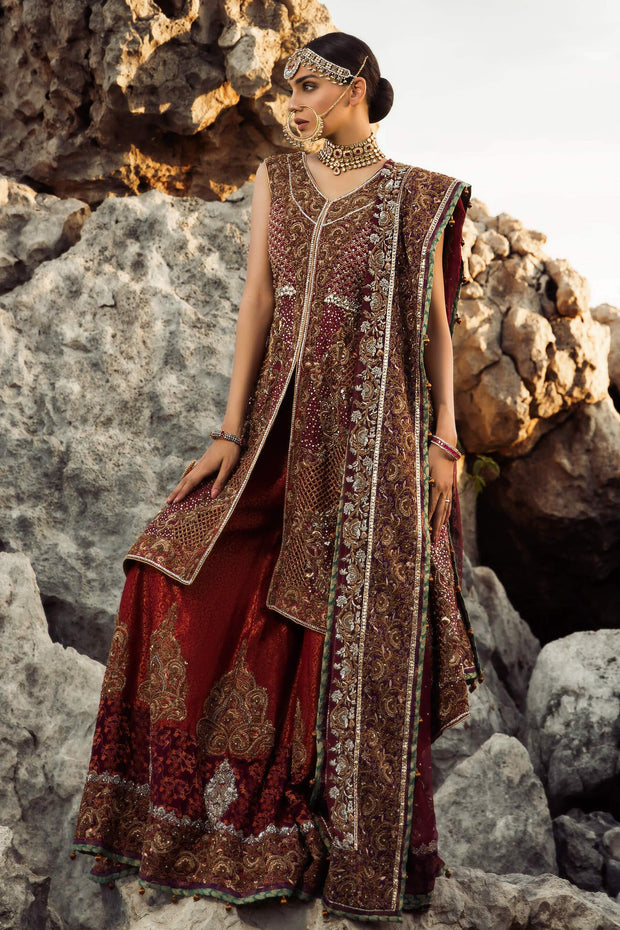 Maroon Bridal Lehnga Shirt for Wedding