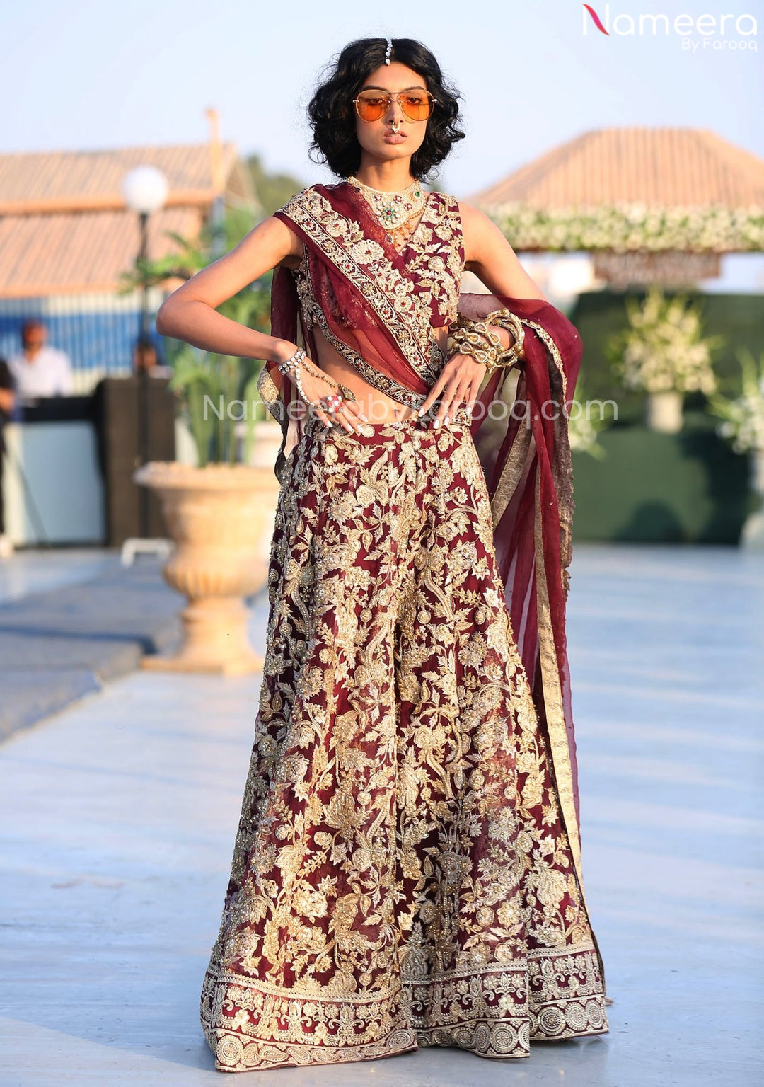 maroon color lehenga choli