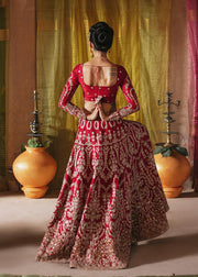 Maroon Lehenga Bridal Choli Pakistani 