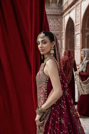 Maroon Lehenga Bridal Wear Pakistani Wedding Dress 2023