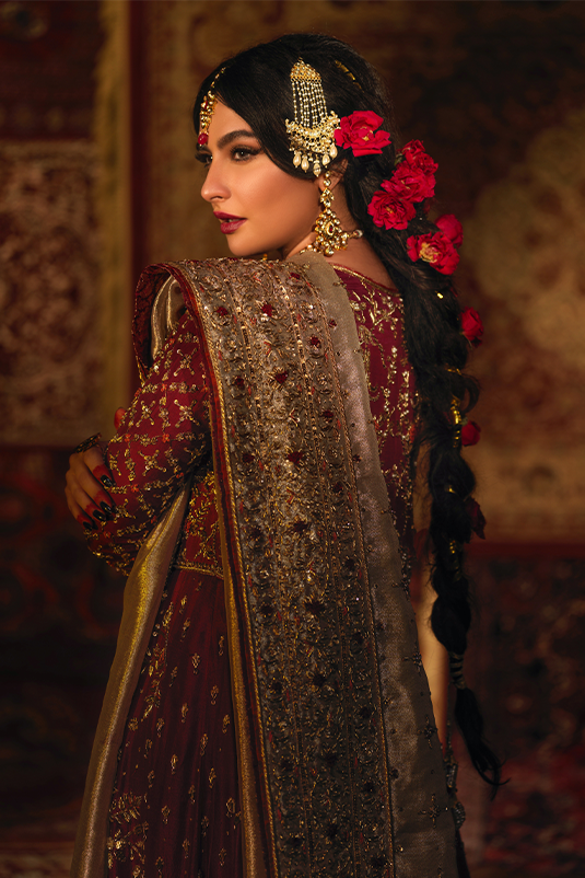 Maroon Lehenga Gown