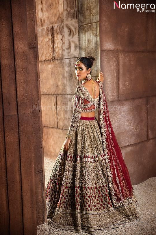 Maroon Lehenga for Bridal Pakistani
