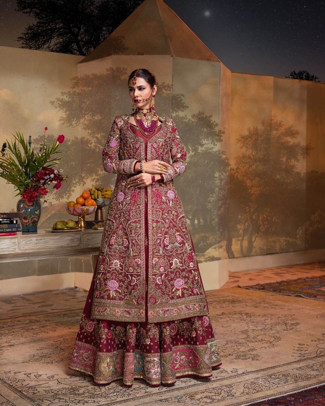 Luxurious Pakistani Bridal Lehenga with Open Jacket | Bridal Wear