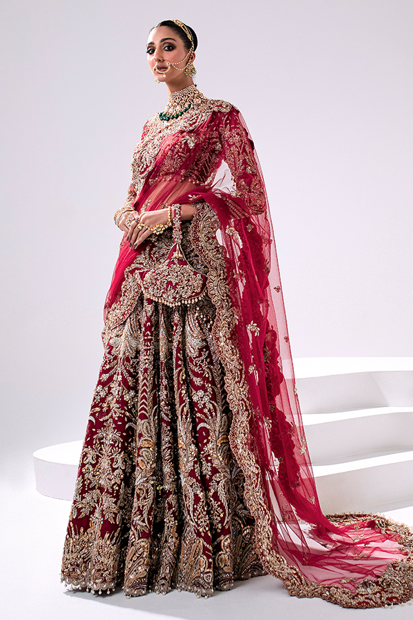 Maroon Red Lehenga Choli for Pakistani Wedding Dresses