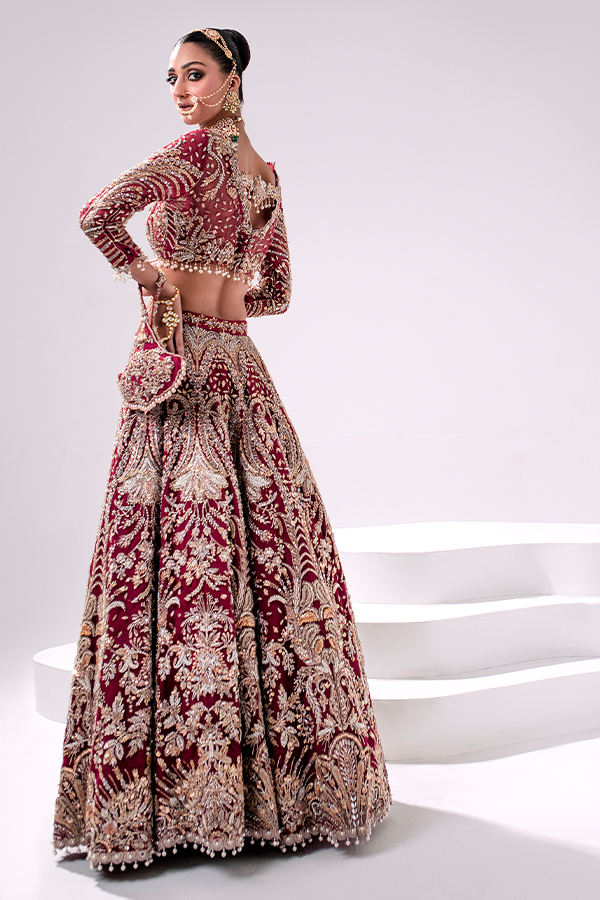 Maroon Red Lehenga Choli for Pakistani