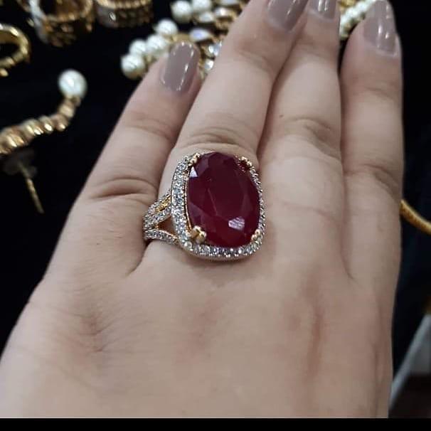 Maroon Stone Ring for Women J4132