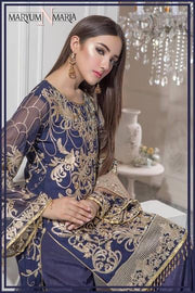 Pakistani Designer Party Wear In Dark Blue Color Model# C 1617