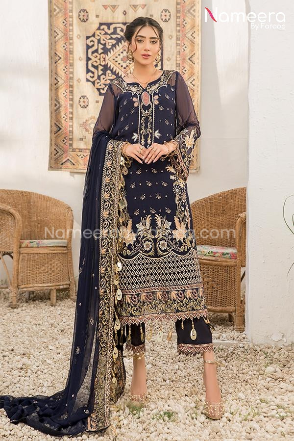 Maryum n Maria Blue Salwar Kameez