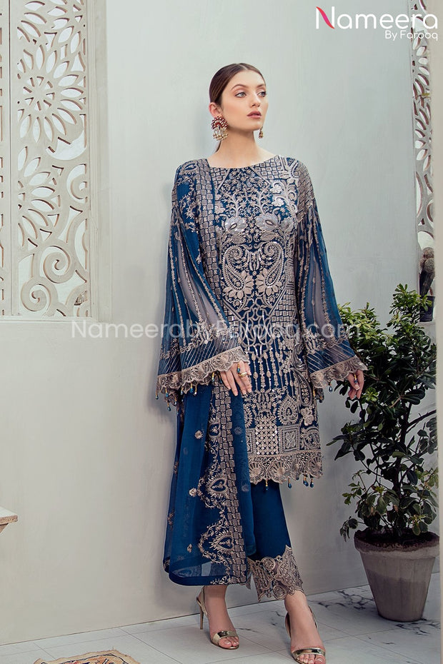 Maryum n Maria Embroidered Chiffon Dress