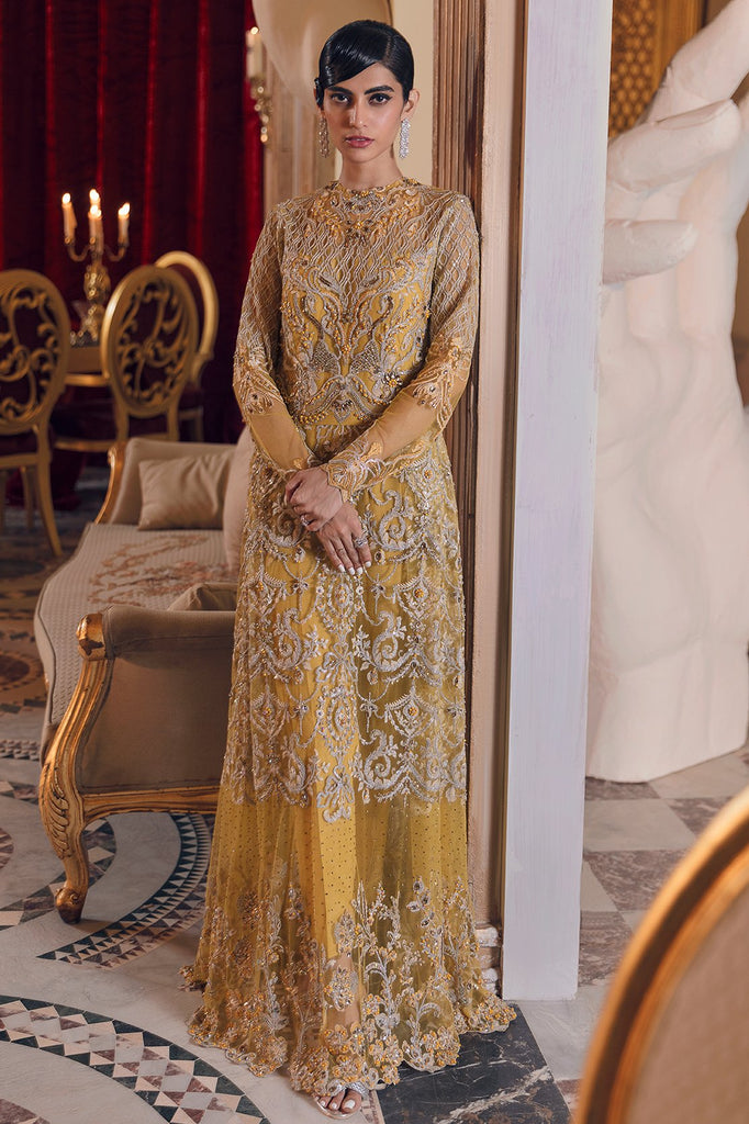 Elegant Embroidered Maxi Dress In Yellow Color Online 2021 – Nameera by  Farooq
