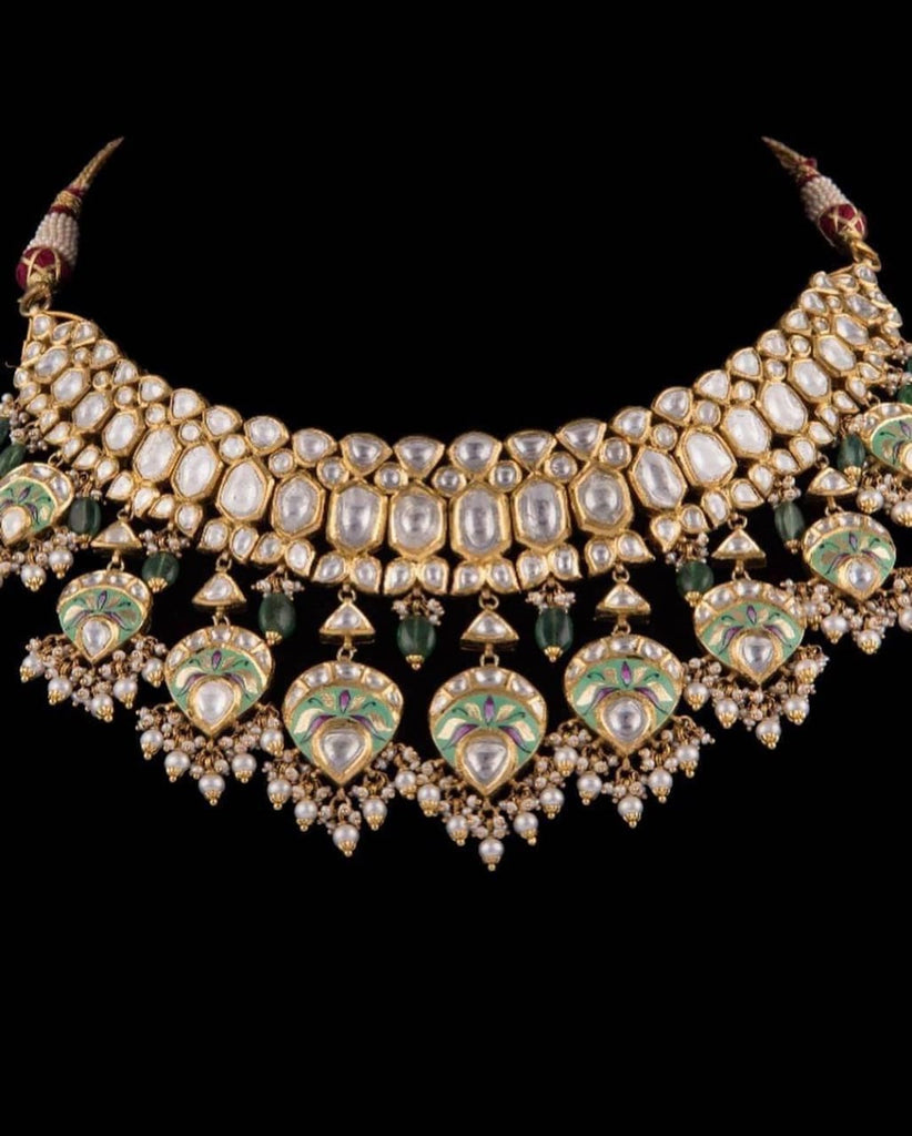 Meenakari Kundan Necklace Set Latest Designs – Nameera by Farooq