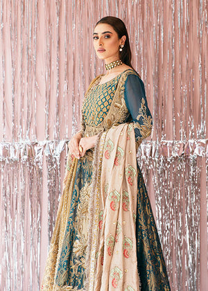 Stunning Green Angrakha Frock - Pakistani Bridal Dress