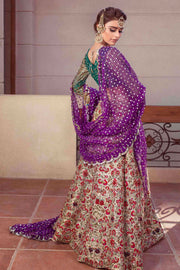 Mehndi Lehnga Choli Outfit in Pretty Colors Backside Look