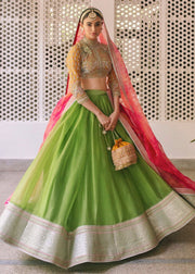 Mehndi Lehnga Choli with Embroidery
