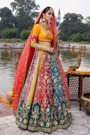 Mehndi Multi-Colored Lehengas with Choli