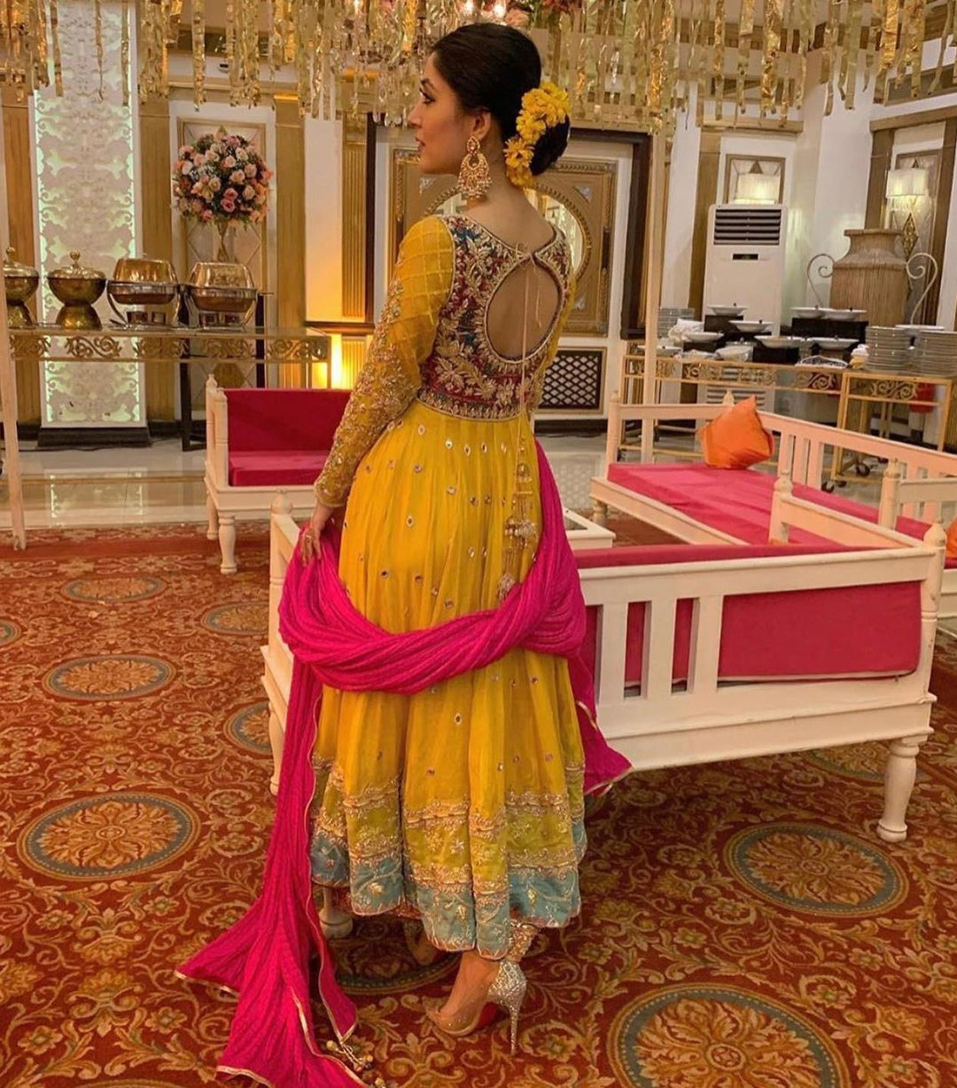 Back view of Stylish Anarkali Frock 