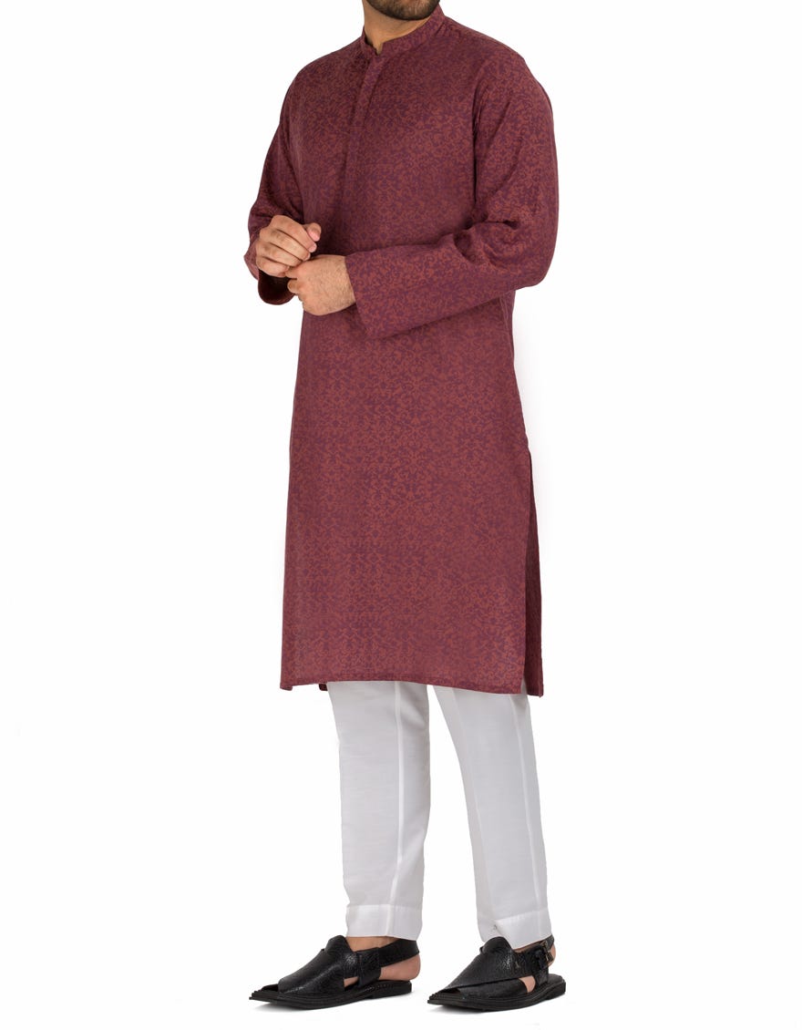 Men Eid Dress in Maroon Color